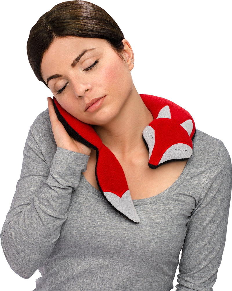 Leschi Wheat Bag microwavable, unscented/Heat Pack for Neck and Shoulders/Animal: Fox Noah, red Fire / Midnight - BeesActive Australia