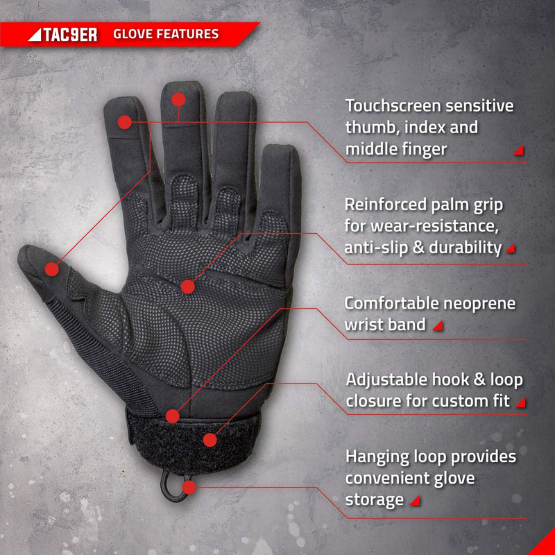 TAC9ER Kevlar Lined Tactical Gloves - Full Hand Protection, Cut and Temperature Resistant, Touch Screen Friendly Gloves for Airsoft, Military, Law Enforcement, and Heavy Duty Use Small - BeesActive Australia