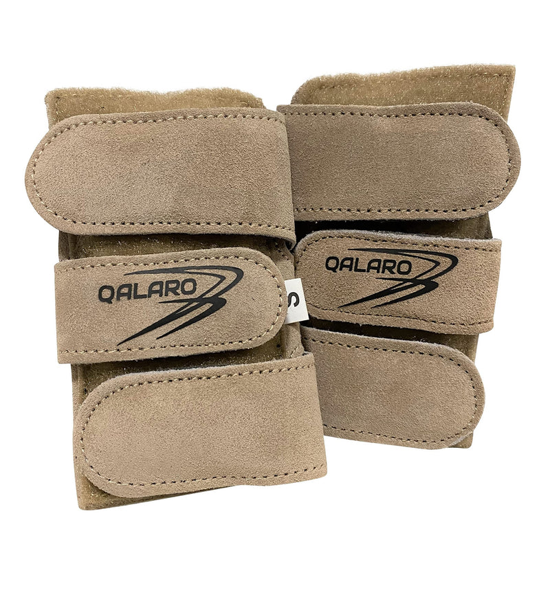 QALARO Paws | Adjustable Suede Wrist Support for Gymnastics | Wrist Injury Prevention | Wrist Brace Medium Sand - BeesActive Australia