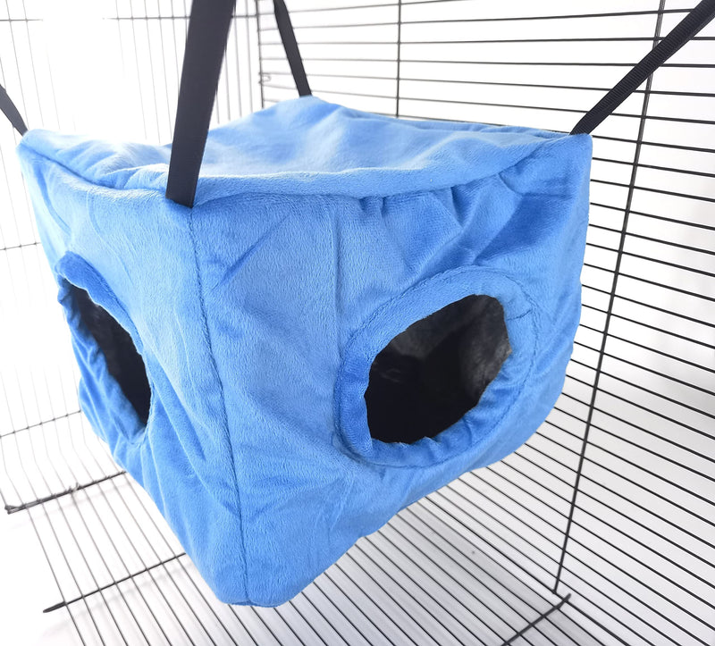 VEDEM Ferret Cube Hammock Small Animals Cage Hanging Bunkbed Hideout Warm Bed Blue - BeesActive Australia