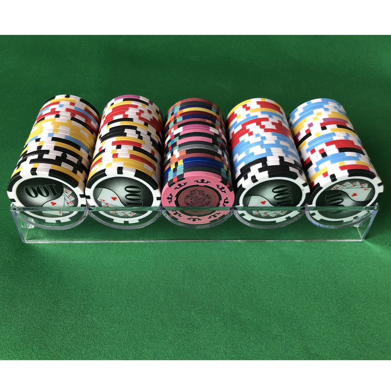 Yuanhe Clear Acrylic Poker Chip Rack with Cover-Holds 100 Chips 1pc per order - BeesActive Australia