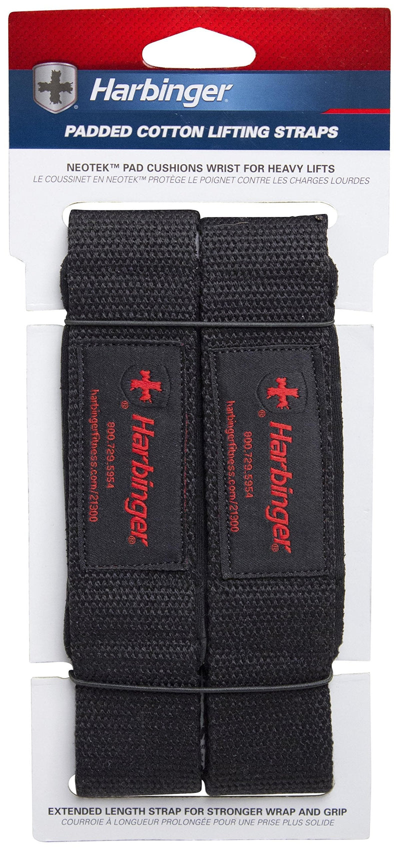 Harbinger Padded Cotton Lifting Straps with NeoTek Cushioned Wrist (Pair) - BeesActive Australia