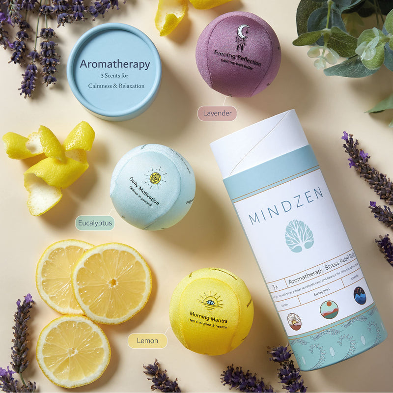 MINDZEN 3X Tri-Strength Motivational Stress Balls, Aromatherapy, Hand Strengthening Exercise, Fidget & Anxiety Relief for Kids & Adults - BeesActive Australia