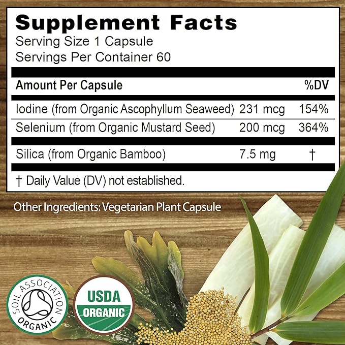 Earthier - Sun Farm Organics Organic Selenium 60 Capsules - BeesActive Australia
