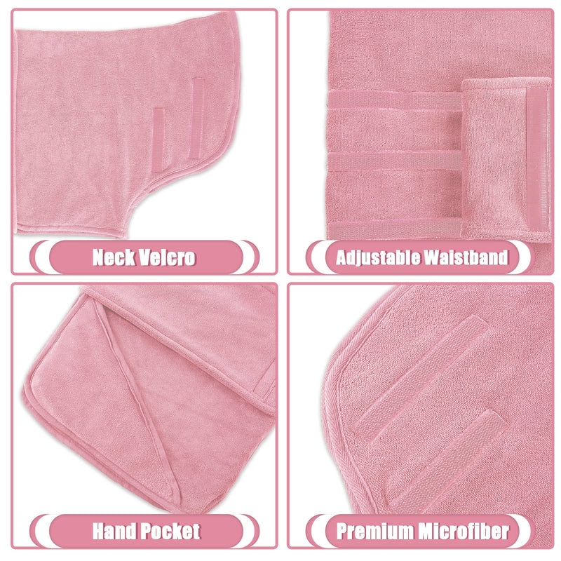 MBKET Dog Bathrobe Towel Super Absorbent Microfiber Adjustable Fast Drying Coat Pet Thick Soft Robe XL: Back Length: 25.2inch Pink - BeesActive Australia