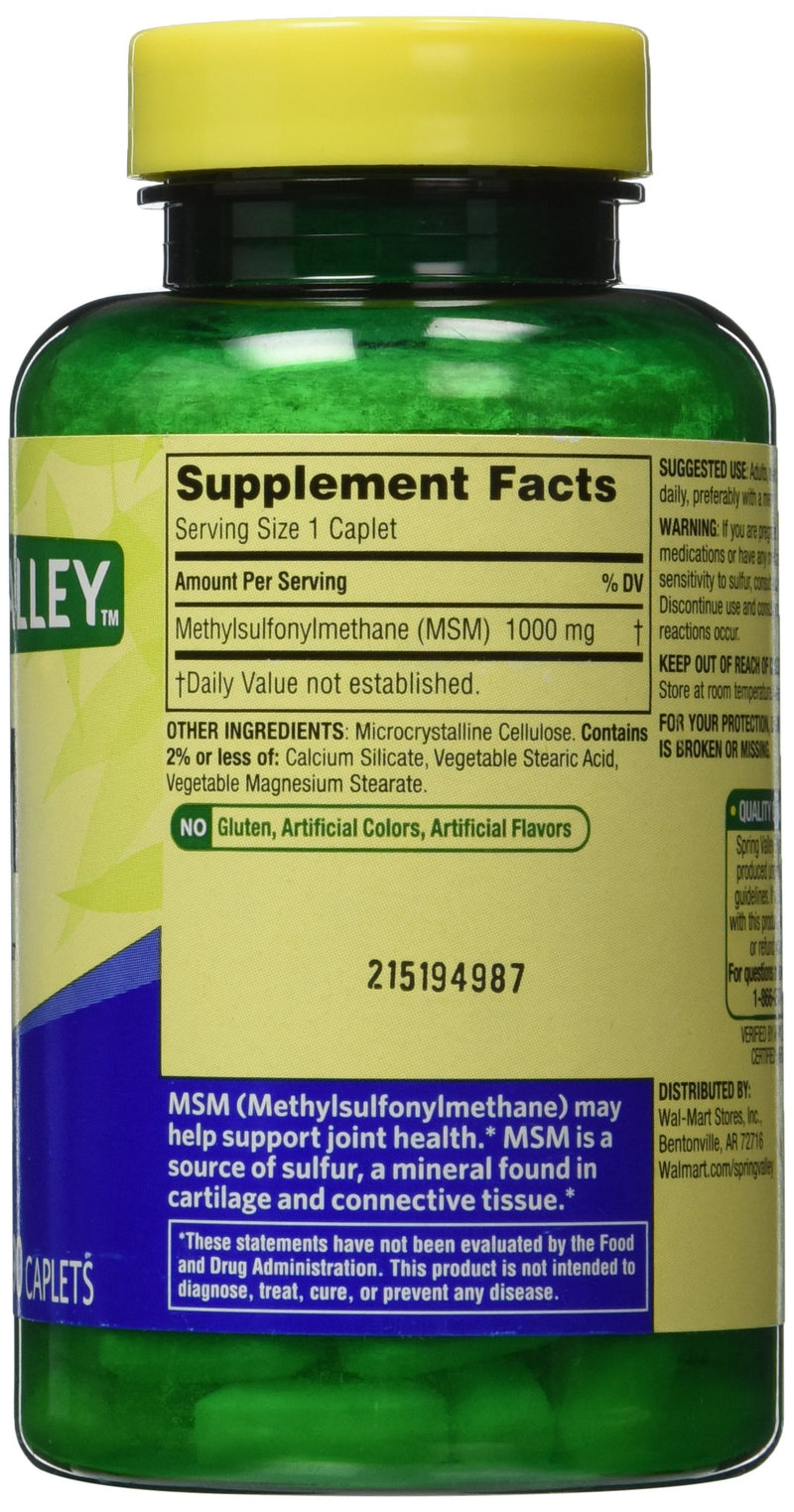 Spring Valley - MSM 1000 mg, 90 Capsules - BeesActive Australia