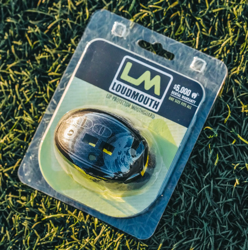 Loudmouth Money Football Mouth Guard with Detachable Helment Strap (Black/Gold) Black / Gold - BeesActive Australia