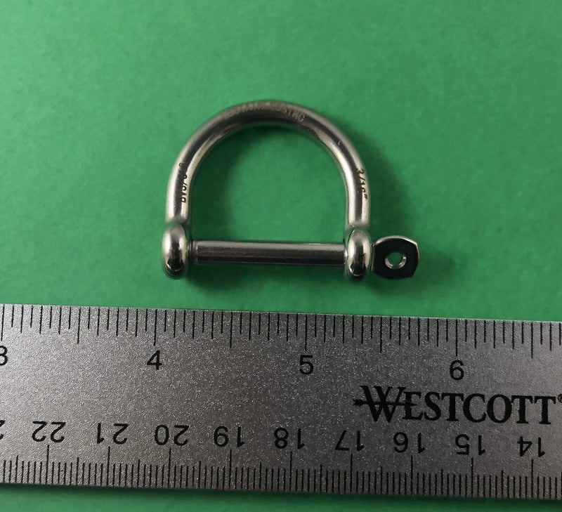 [AUSTRALIA] - Stainless Steel 316 Wide D Shackle 3/16" (5mm) Marine Grade 