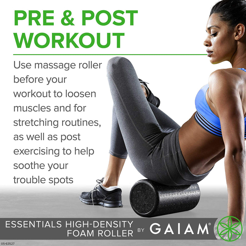 Gaiam Essentials Foam Roller, High Density Firm Deep Tissue Muscle Massager for Back Pain & Sore Muscles 18 Inch | Teal - BeesActive Australia