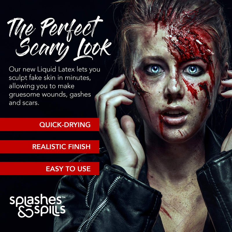 Liquid Latex by Splashes & Spills - 30ml sfx halloween makeup latex kit face paint - create scars, wounds and gashes - skin safe latex liquid UK - BeesActive Australia