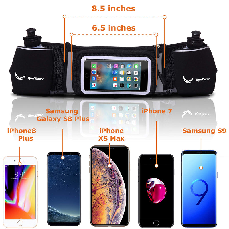 [AUSTRALIA] - Runtasty [Voted No.1 Hydration Belt] Winners' Running Fuel Belt - Includes Accessories: 2 BPA Free Water Bottles & Runners Ebook - Fits Any iPhone - w/Touchscreen Cover - No Bounce Fit and More! 