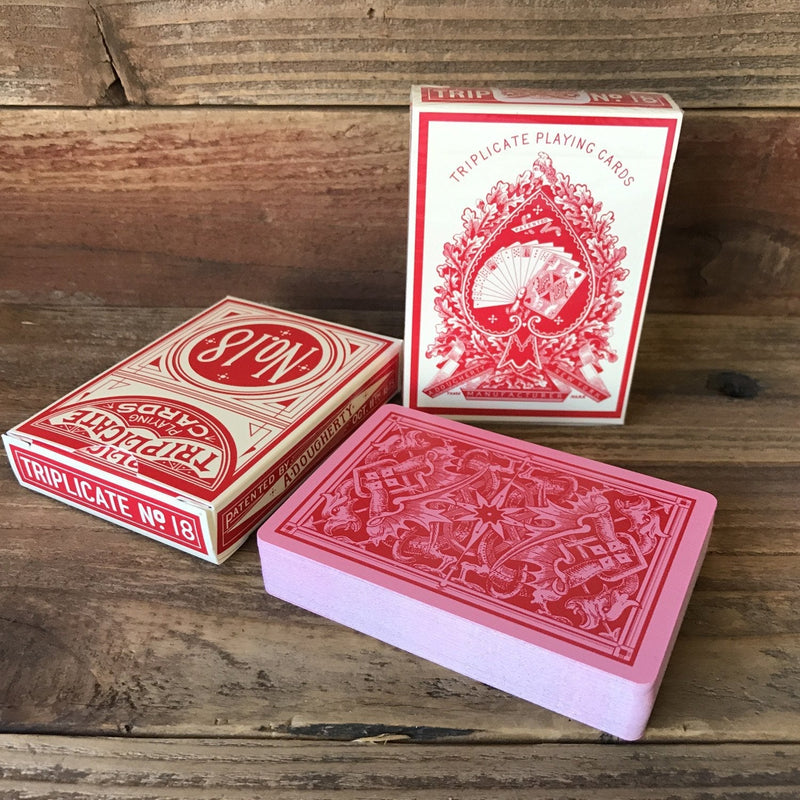 A. Dougherty No.18 Triplicate Dragon Back Playing Card Restoration, Red - BeesActive Australia
