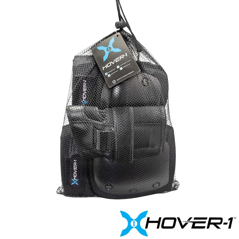 Hover-1 Nylon Protective Elbow Pads | Knee Pads & Wrist Guards, For Ages Above 8, Hard PP Shells Impact Resistance & EVA Foam Padding, Large, Black - BeesActive Australia