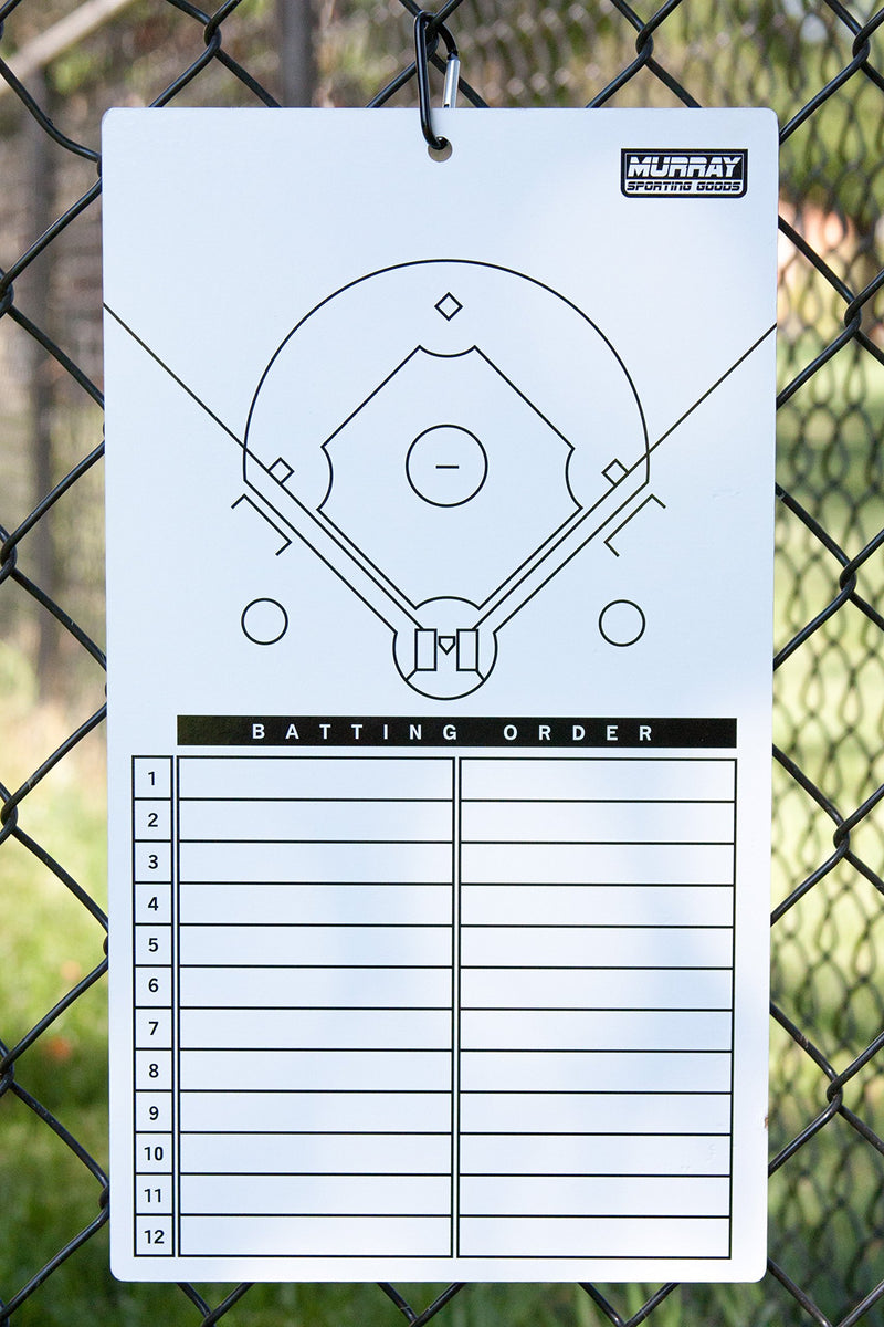 Murray Sporting Goods Dry Erase Baseball Coaches Clipboard - White Baseball Coach Lineup Board | Perfect Coaches Gift for Baseball & Softball Coaches - BeesActive Australia