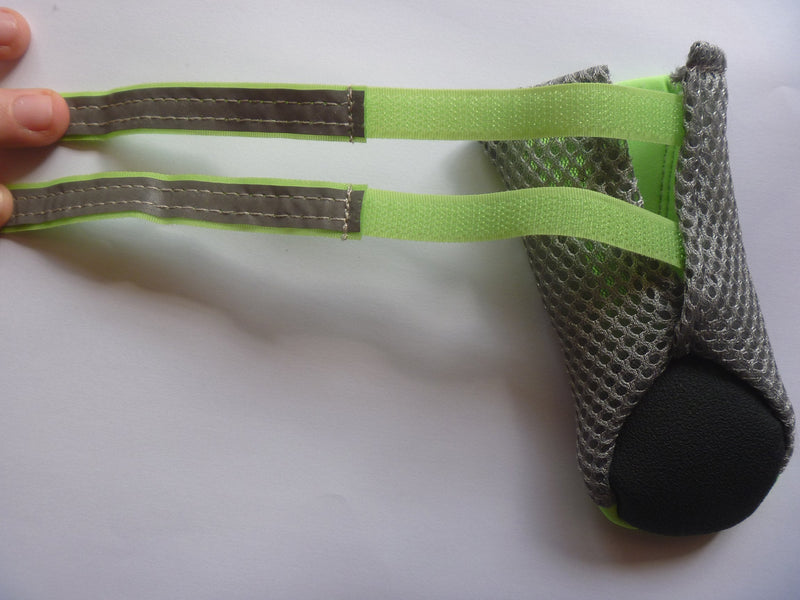 LONSUNEER Puppy Soft Sole Nonslip Mesh Boots 2 Reflective Straps Breathable Set of 4 Medium Bright Green - BeesActive Australia