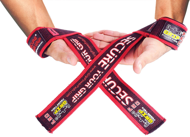 Grip Power Pads PRO Level Cotton Lifting Straps with Neoprene Wrist Pad Support & Silicone Grip Enhancement - Up to 24" Long Weightlifting Straps & 2" Wide for Maximum Support - BeesActive Australia