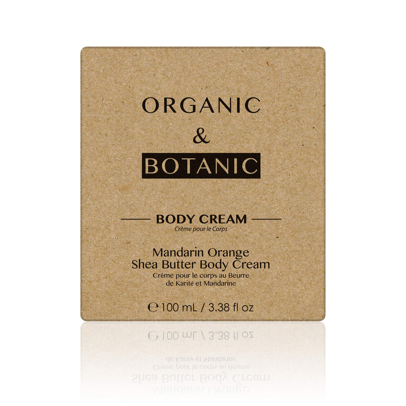 Organic & Botanic Vegan Mandarin Orange Shea Butter Hydrating Body Cream 100ml for Dry and Sensitive Skin. Premium Vegan Skincare For All Skin Types. Made In The UK. 50ml - BeesActive Australia