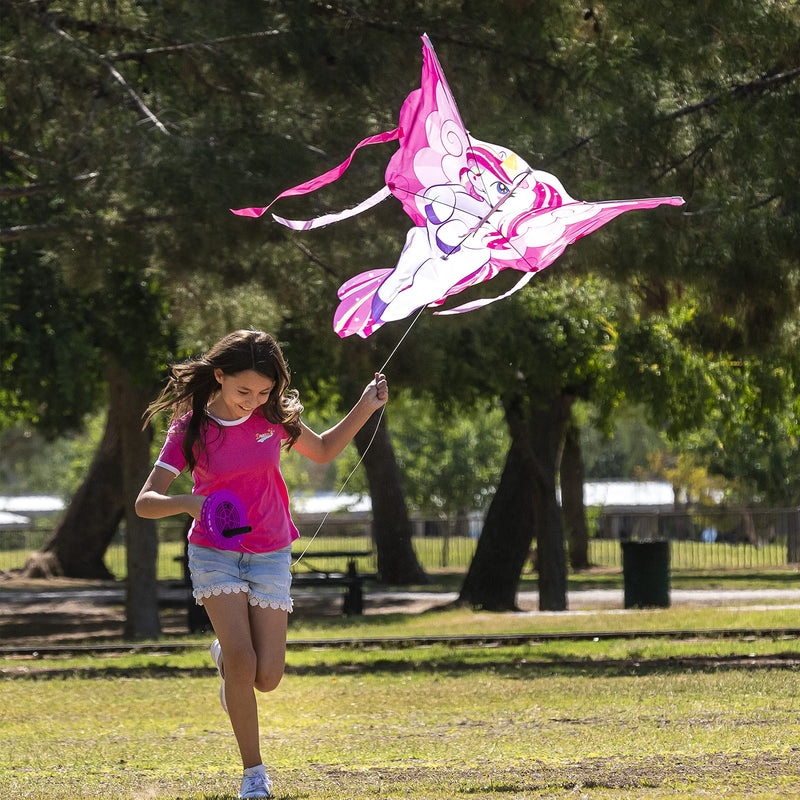 JOYIN 43.3'' Giant Unicorn Kite Easy to Fly Huge Kites for Kids and Adults with 262.5 ft Kite String, Large Beach Kite for Outdoor Games and Activities - BeesActive Australia