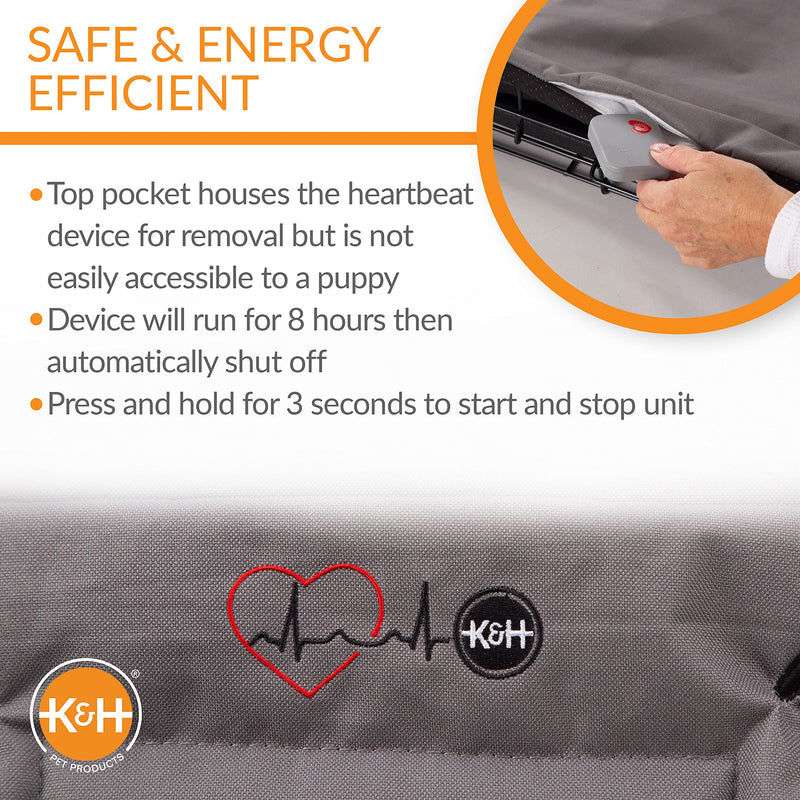 K&H Pet Products Mother’s Heartbeat Dog Anxiety Crate Pad for Dogs and Puppies (Fleece or Water-Resistant) Small breed beat 14 X 22 Inches - BeesActive Australia