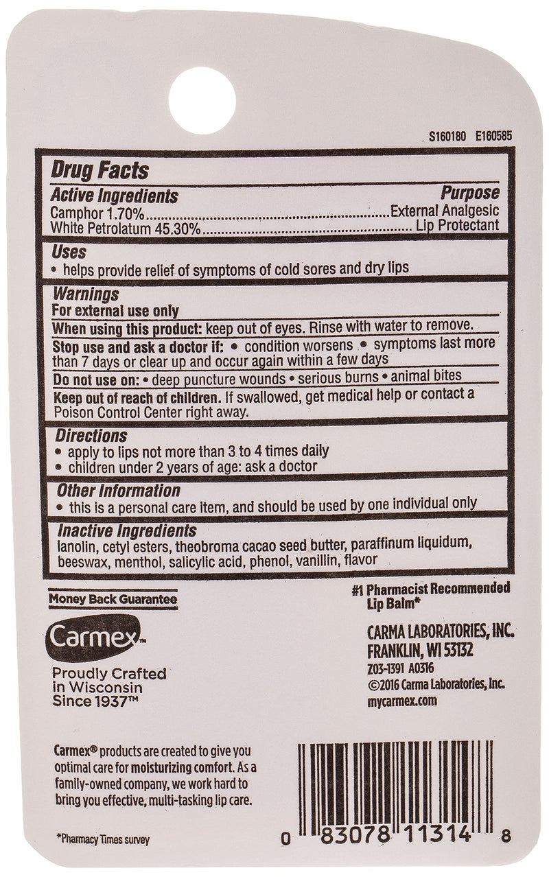Carmex Lip Balm Tube Classic Medicated 0.35 Ounce 3 Count (10.3ml) - BeesActive Australia