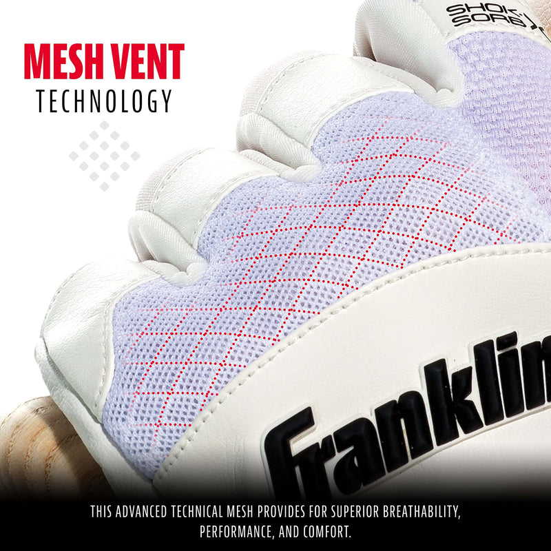 Franklin Sports MLB Shok-Sorb X Baseball Batting Gloves Adult Medium White/White - BeesActive Australia