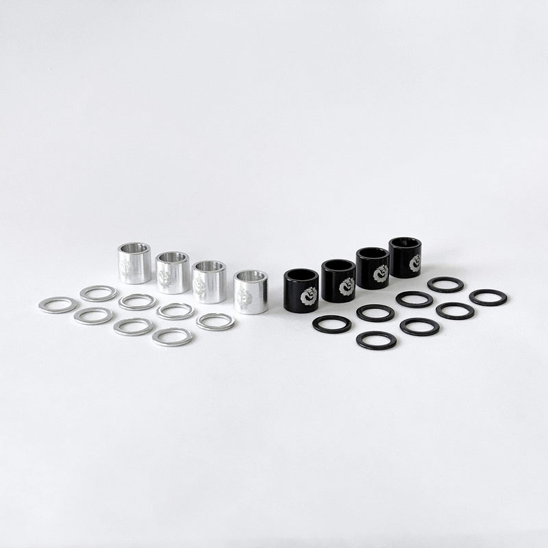 Fireball Dragon Precision Aluminum Spacers and Washers Set for Skateboards and Longboards Black - BeesActive Australia