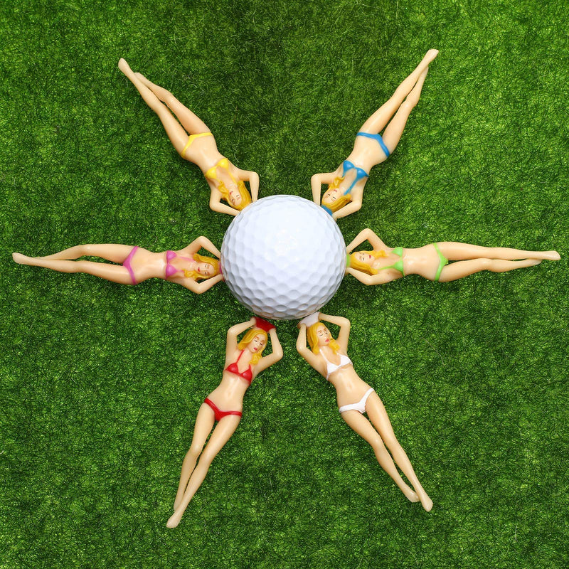 Sumind 6 Pieces Bikini Girl Golf Tees 76 mm/ 3 Inch Ladies Girl Golf Tees Plastic Pin-up Golf Tees Home Women Golf Tees for Golf Training Golf Accessories - BeesActive Australia