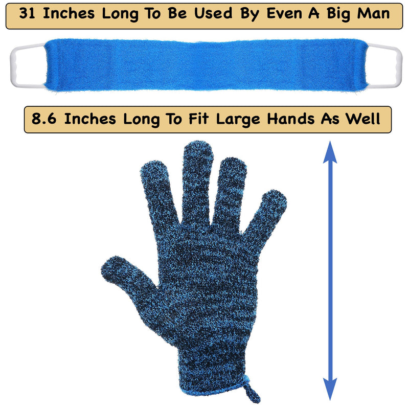 SMITCO Dead Skin Remover for Body - Exfoliating Gloves and Back Exfoliator for Men and Women - Full Body Scrubbers for Use in Shower or Bath to Improve Skin Texture and Get Rid of Bumpy Skin - BeesActive Australia