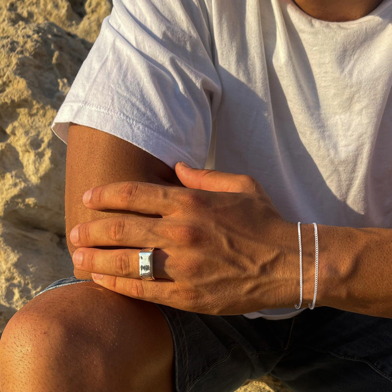 Picuzzy Silver Mens Bracelet, 925 Sterling Silver Bracelets for Men Cuban Box Chain Bracelet Double Bracelet for Women Men 6.5/7/7.5/8/8.5/9 Inches Bracelet Chain Set Men Jewelry Gifts for Dad Boyfriend Husband 6.5in - BeesActive Australia