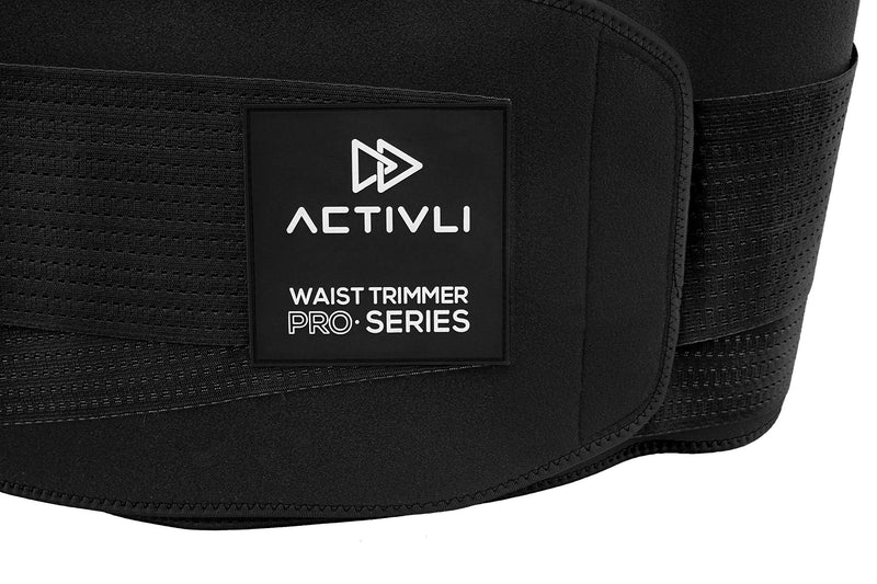 ACTIVLI Waist Trimmer Lumbar Support Belt for Men & Women - A Perfect Stretchable and Breathable Stomach Slimmer (Black, S-M) - BeesActive Australia