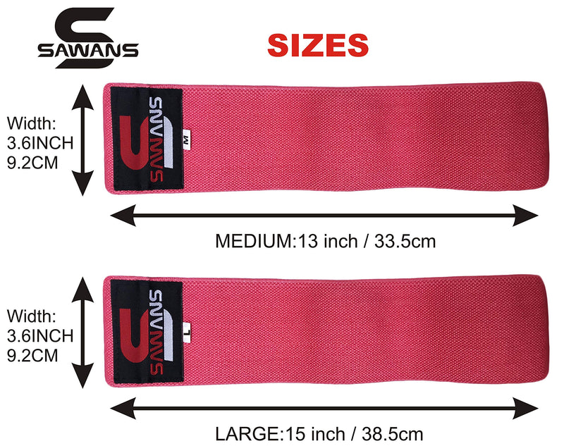 SAWANS® Resistance Bands HIP CIRCLE Loop Rotation Glute Activation Strong Elastic Booty Exercise Workout Fitness Pink M - BeesActive Australia