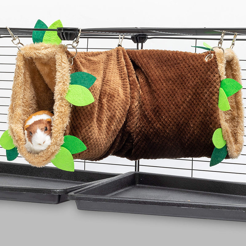 Guinea Pig Tunnel Hammock - Soft Fleece Rat Hammock Hideout for Hamster Ferret Chinchilla Hedgehog Squirrel Small Animals - Swing Pet Hammock House Habitat Cage Accessories for Playing Sleeping - BeesActive Australia