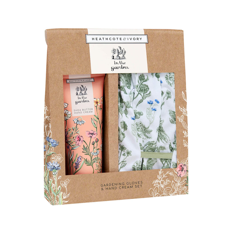 Heathcote & Ivory In The Garden Gardening Gloves Set and Shea Butter Hand Cream Gift Set, 0.227 kg - BeesActive Australia