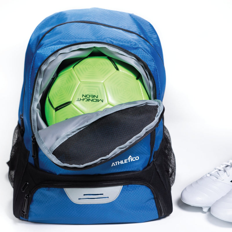 Athletico Youth Soccer Bag - Soccer Backpack & Bags for Basketball, Volleyball & Football | Includes Separate Cleat and Ball Compartment Blue - BeesActive Australia