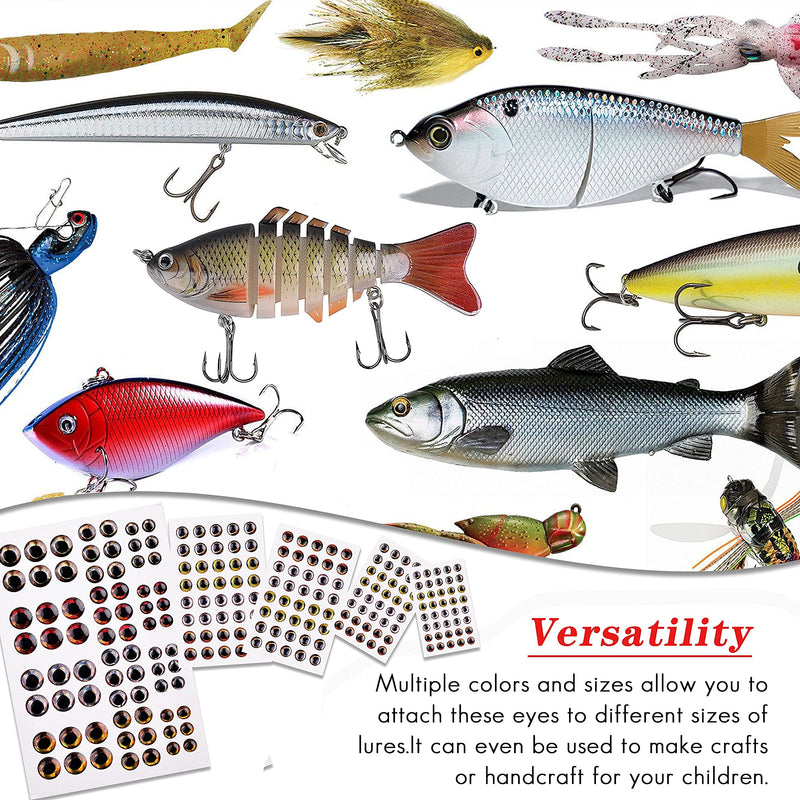 AGOOL Fishing Lure Eye - 3D/4D/5D Fly Eyes Lifelike Artificial Realistic Epoxy Fly Tying Lure Holographic Fishing Accessories for Fishing Baits DIY Mixed Color (3mm - 10mm) 4D 360pcs-6/8/10mm - BeesActive Australia
