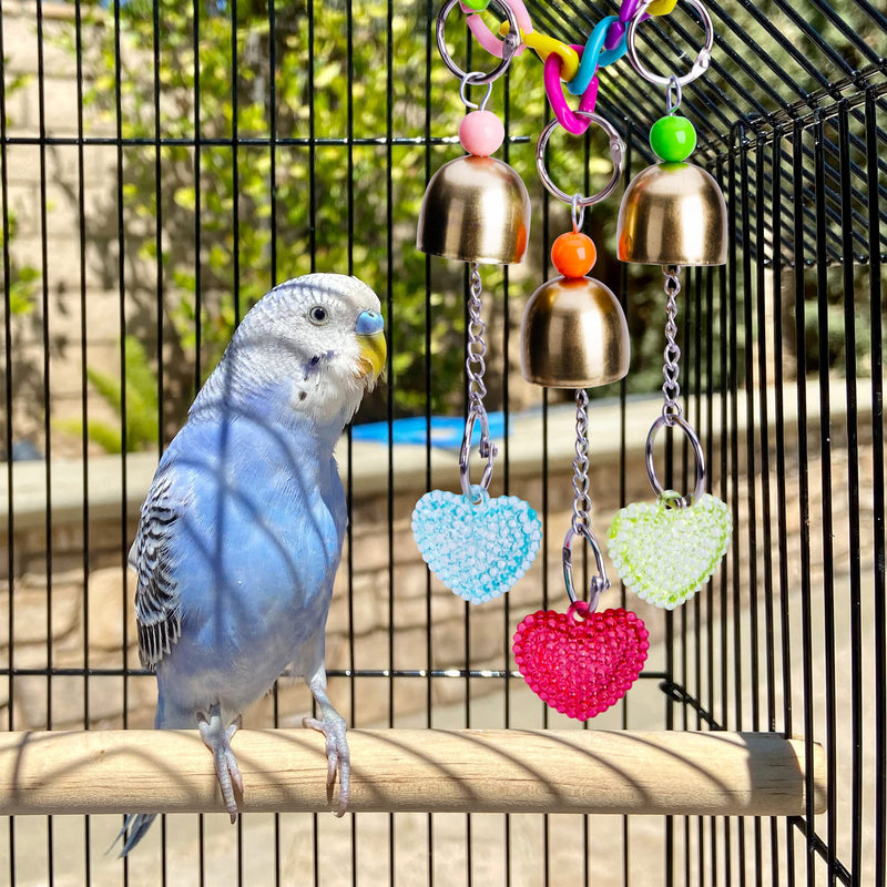 Shuoxpy Bird Pacifier Chewing Toy Hang Parrot Toy Bird Cage Bell Toys for Small and Medium Birds and Parakeet Cockatiel Budgies Lovebirds xinxing - BeesActive Australia