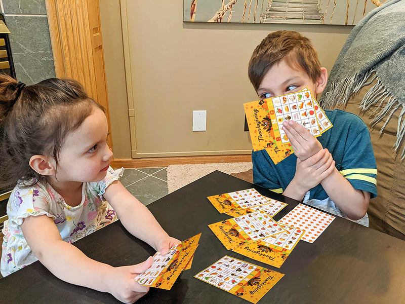 Geefuun Thanksgiving Games Fall Bingo Cards for Party Supplies Decorations-24 Players - BeesActive Australia