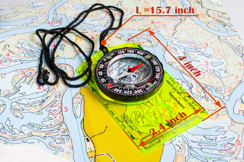 Orienteering Compass - Hiking Backpacking Compass - Advanced Scout Compass Camping and Navigation - Boy Scout Compass Kids - Professional Field Compass for Map Reading - Best Survival Gifts Green - BeesActive Australia