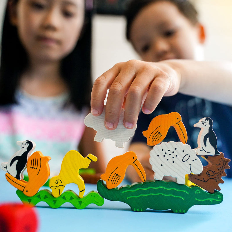 HABA Animal Upon Animal - Classic Wooden Stacking Game Fun for The Whole Family (Made in Germany), 4 years & up - BeesActive Australia