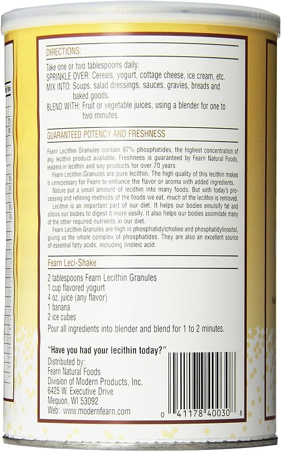 Fearn Natural Foods Lecithin Granules, 16 Ounce by Fearn - BeesActive Australia