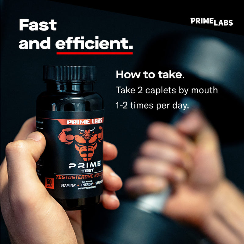 Prime Labs - Men's Test Booster - Natural Stamina, Endurance and Strength Booster - 60 Caplets 60 Count (Pack of 1) - BeesActive Australia