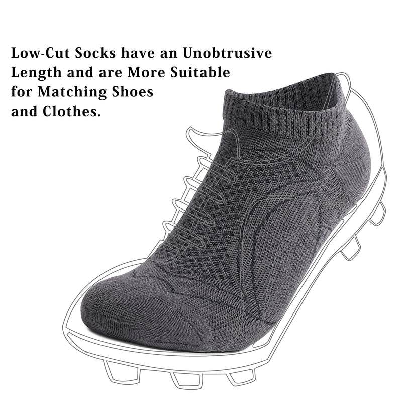 L04AYABY Mens Socks Athletic Low Cut Ankle Socks Compression Socks for Men Running Cushion 6 Pairs 1 A/6pack1 - BeesActive Australia