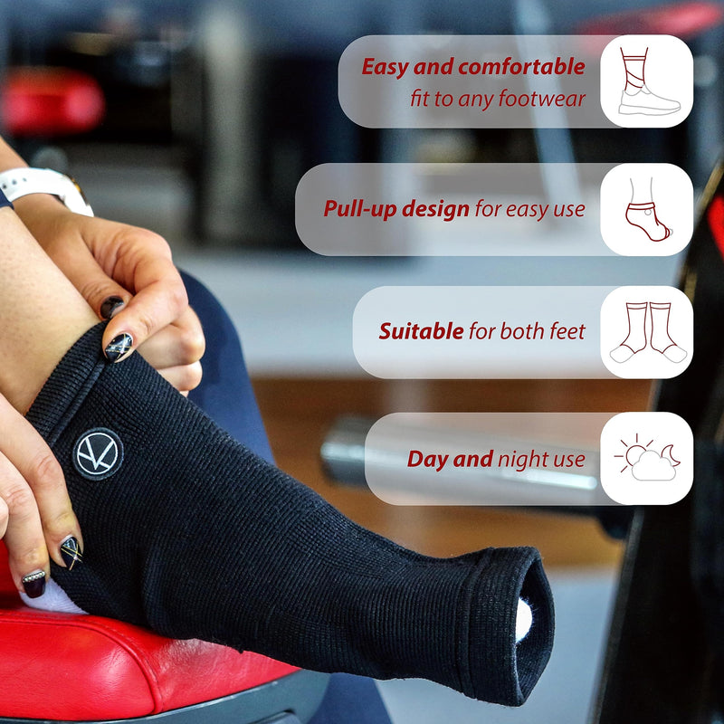 KARM Achilles Tendonitis Support with Compression Strap – Ankle Support Brace for Plantar Fasciitis, Achilles Sleeve for Sprained Ankle, Swelling, Heel Spur Swelling. Achilles Tendon Support Wrap Black One size - BeesActive Australia