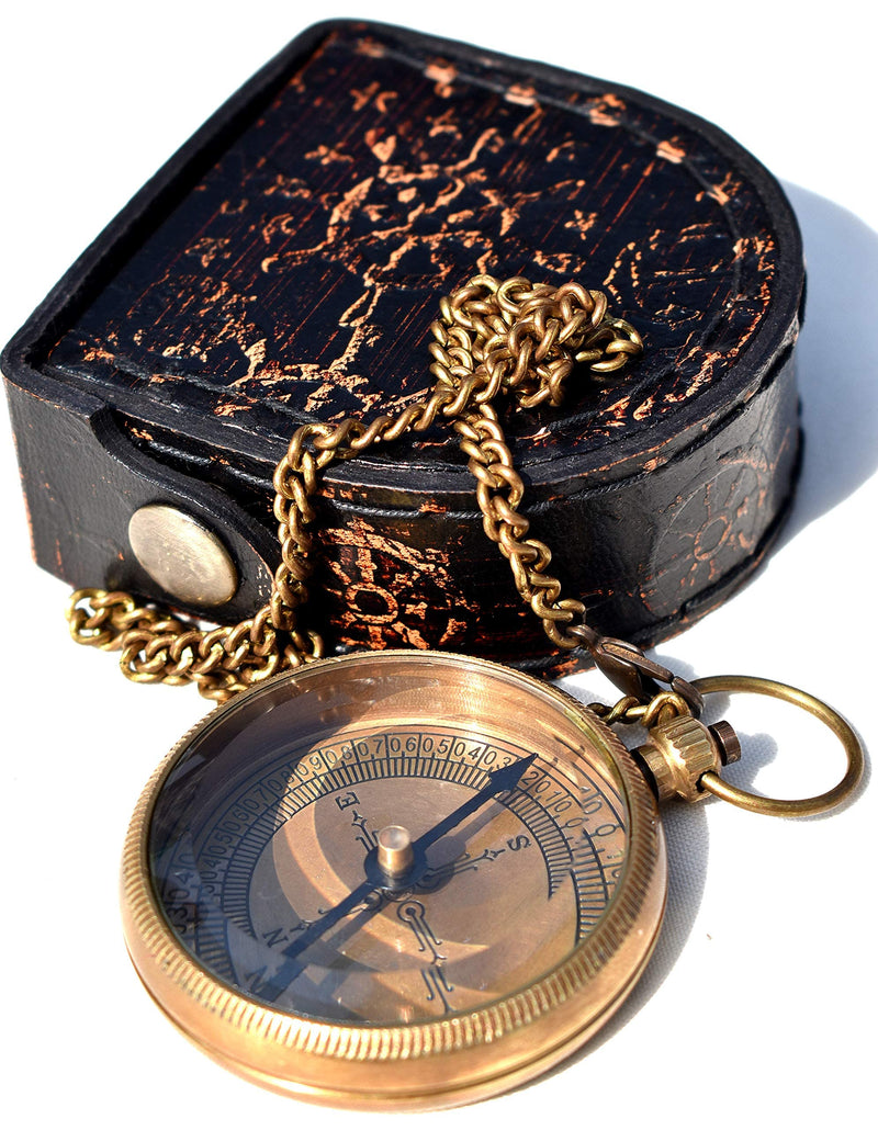 Amazing Art Handicrafts Go Confidently Quote Engraved Compass with Antique Leather case, Camping Compass, Boating Compass,Gift Compass, Graduation Day Gift, Christian Gifts. - BeesActive Australia