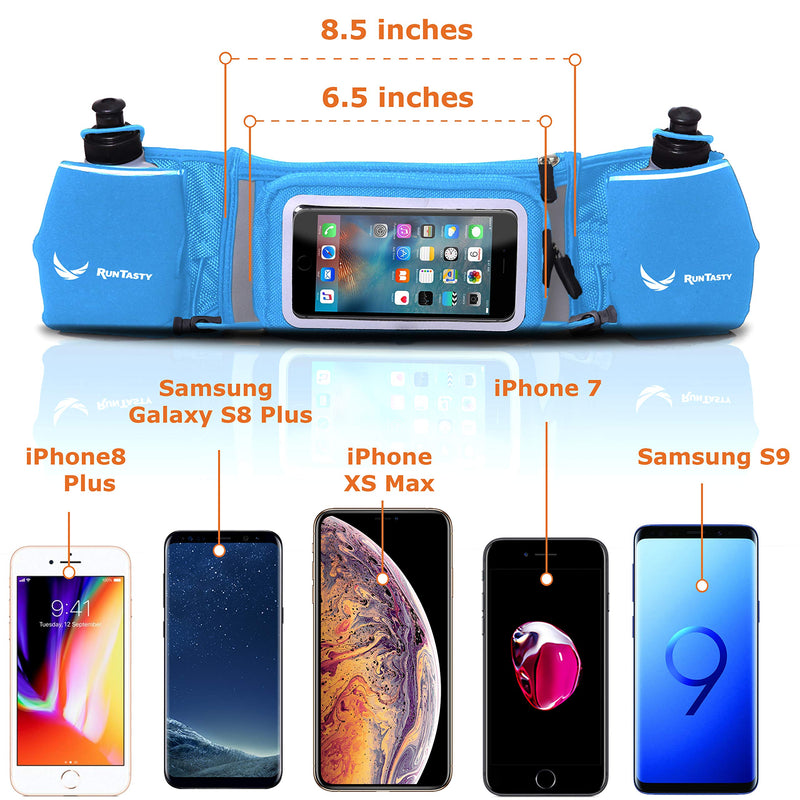 [AUSTRALIA] - [Voted No.1 Hydration Belt] Winners' Running Fuel Belt - Includes Accessories: 2 BPA Free Water Bottles & Runners Ebook - Fits Any iPhone - w/Touchscreen Cover - No Bounce Fit and More! Royal Blue 