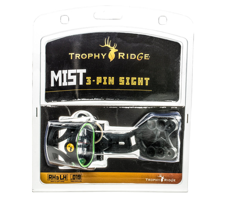 Trophy Ridge Mist Sight with Green Hood Accent for Quicker Sight Acquisition and Reversible Mount Design for Use with Left and Right-hand Bows , Black - BeesActive Australia