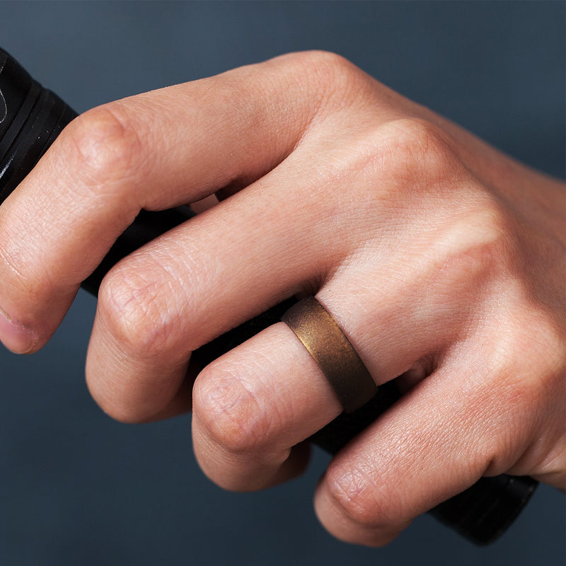 [AUSTRALIA] - ThunderFit Silicone Rings, 7 Rings / 1 Ring Wedding Bands for Men & Women 6mm Wide - 1.65mm Thick Bronze, White, Rose Gold, Women Silver, Light Pink Mix, Marble, Black 6.5 - 7 (17.3mm) 