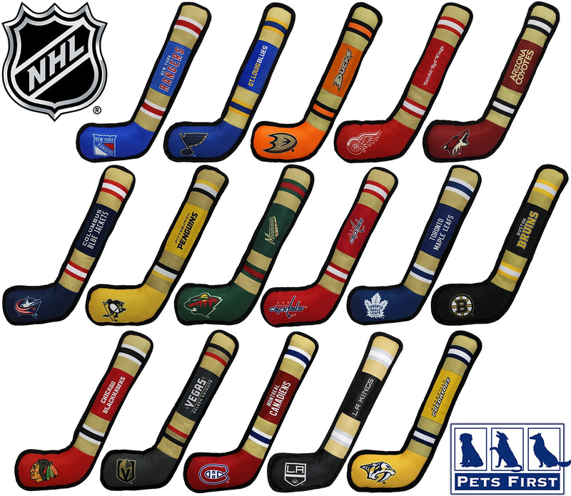 BEST DOG PET TOY & SUPER REWARD for the FURRY FOUR-LEGGED NHL HOCKEY FAN! Select from A NHL Hockey Stick Pet TOY, NHL Rubber Puck Toy Hockey Stick Toy Colorado Avalanche - BeesActive Australia