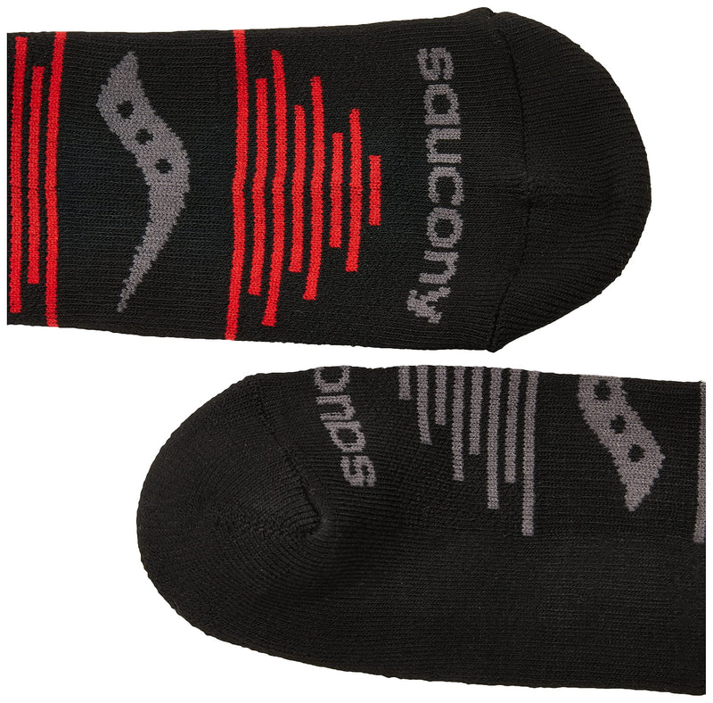 Saucony Men's Multi-pack Firework Ventilating Performance Comfort No-show Socks Shoe Size: 8-12 Grey/Black (6 Pairs) - BeesActive Australia