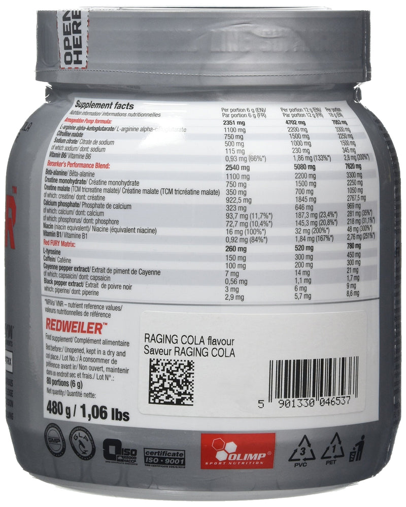 Olimp Labs Cola Redweiler Recovery and Energy Supplement, 480g - BeesActive Australia